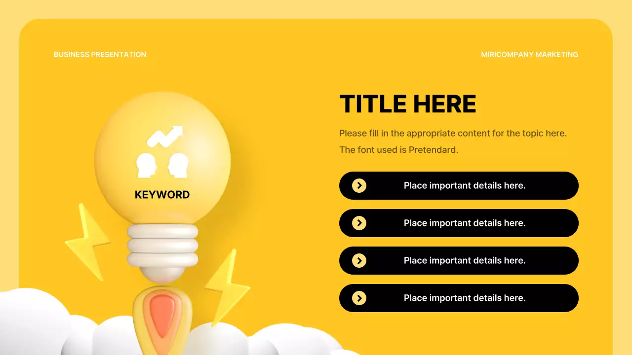 노란색 모던 비즈니스 프레젠테이션