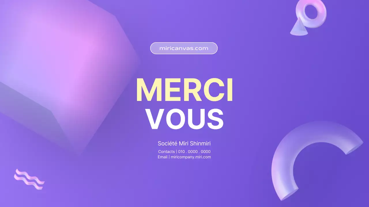Formes 3D avec un dégradé violet pour les présentations professionnelles