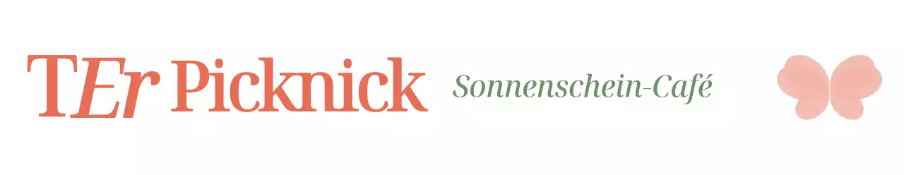 Für ein Café mit einem warmen und emotionalen Konzept mit einer einfachen Schmetterlingsillustration in Grün und Rosa.