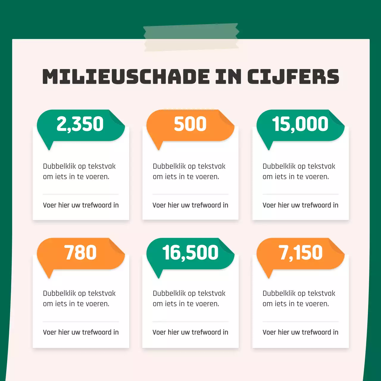 Een schattig oranje en groen stickerconcept voor het milieu CardNews