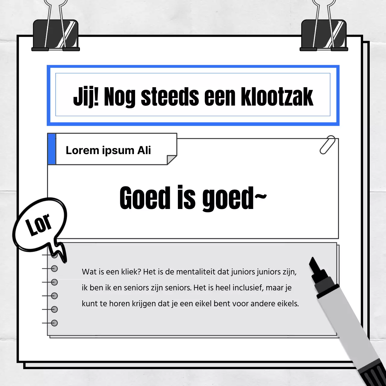 Een eenvoudige blauw-witte diagnostische testpost