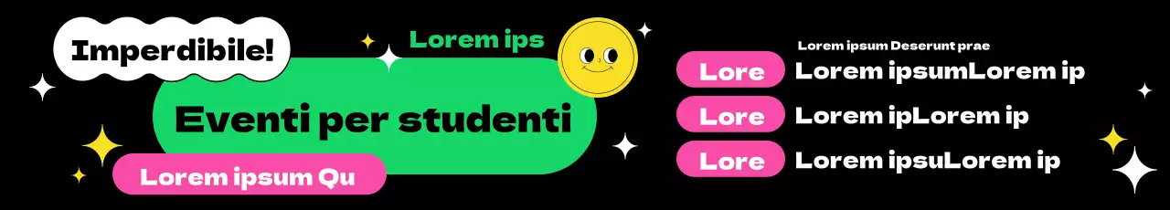 Evento sconto SATs beauty shop, con un layout di caratteri che enfatizza il messaggio e una grafica geometrica audace e in contrasto con i colori.