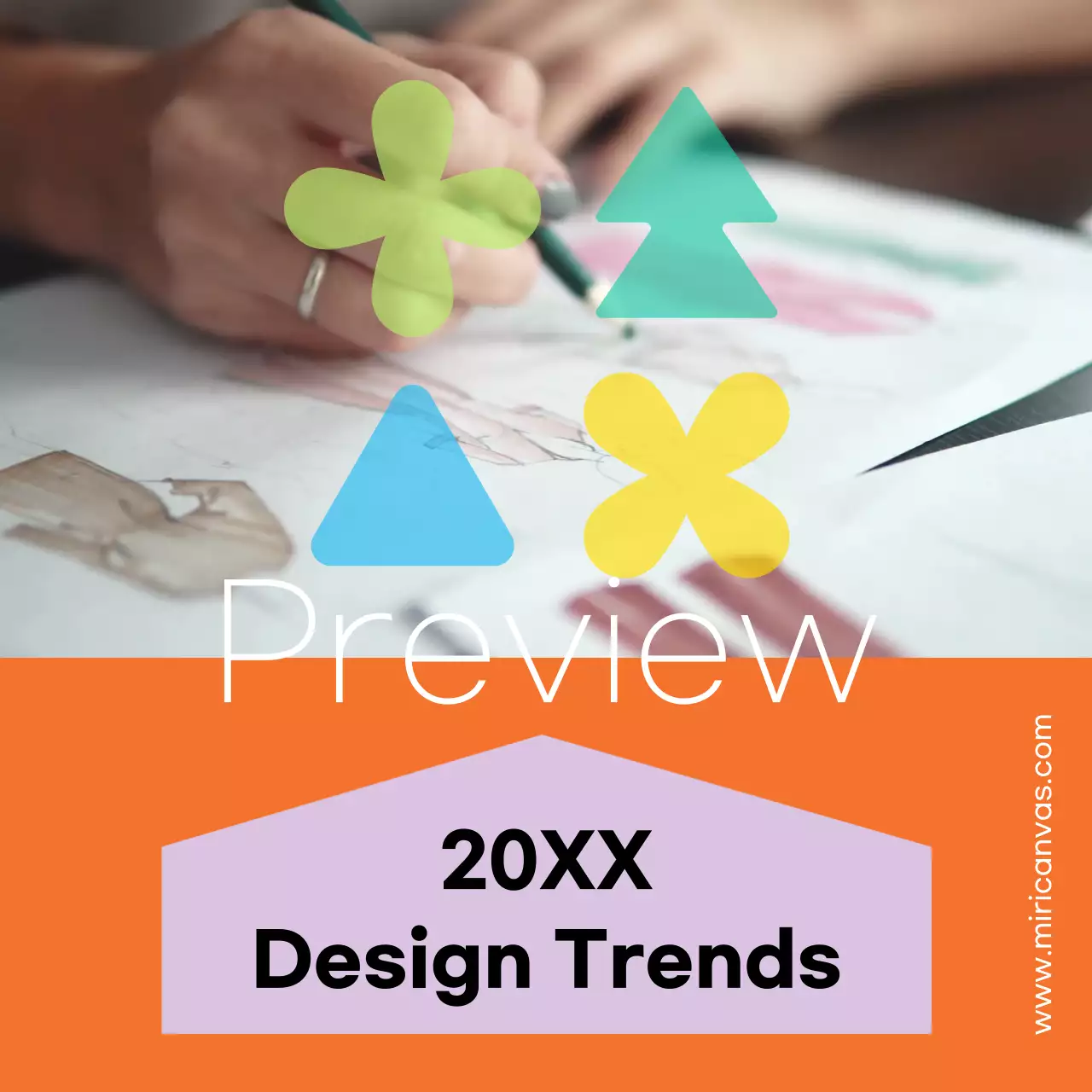 주황색과 초록색의 심플한 트렌드 광고