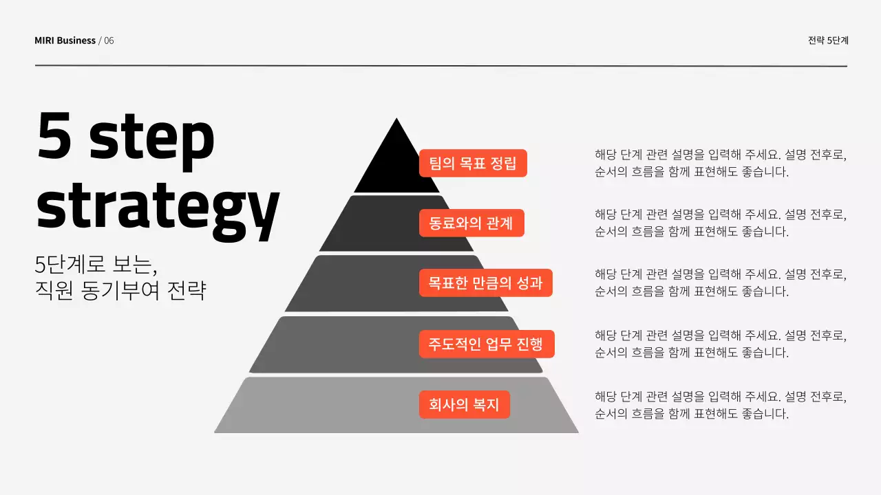 주황색과 회색의 모던한 조직 동기부여 방법 교육자료