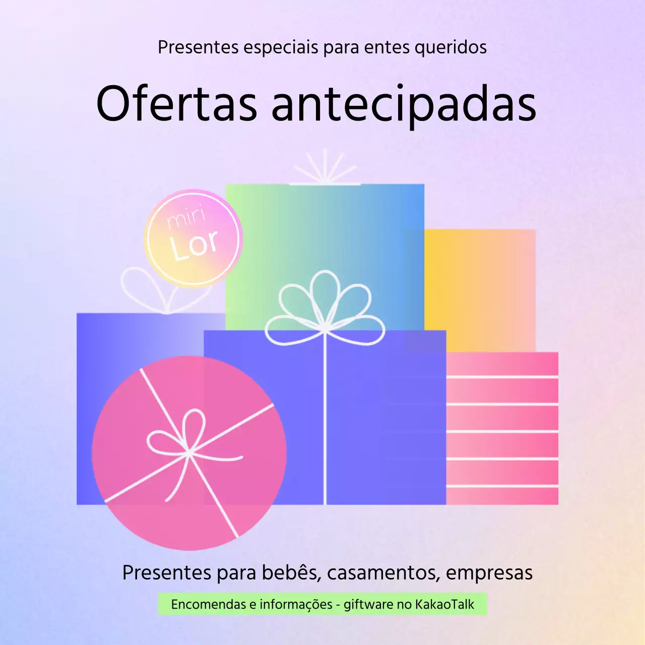 Promover com um presente plano em lilás