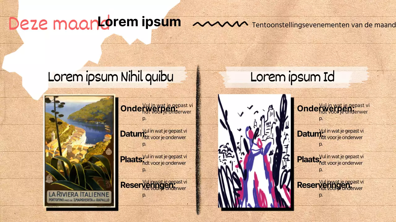 Een gids voor trendy buurten op een beige achtergrond