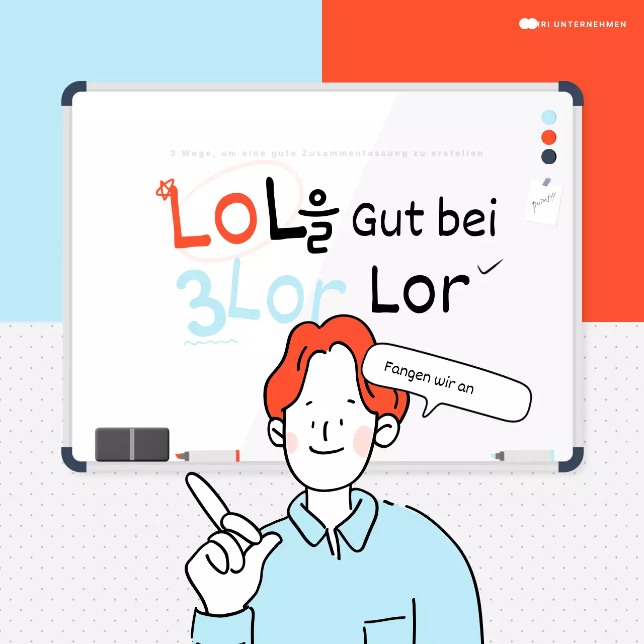 Erklären Sie, wie man eine hübsche Zusammenfassung in Hellblau und Weiß erstellt