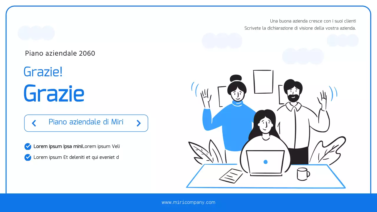 Un semplice business plan in azzurro e blu