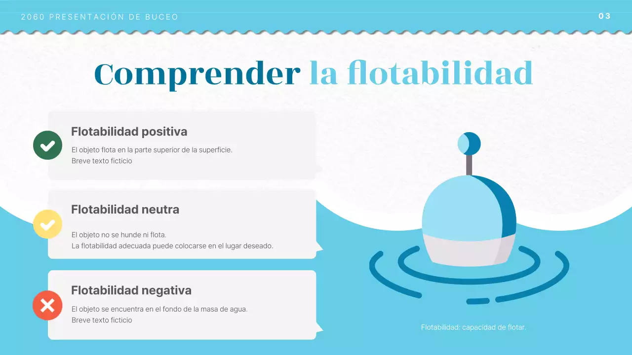 Introducción a la formación de buceo con el concepto de ilustración del océano azul claro