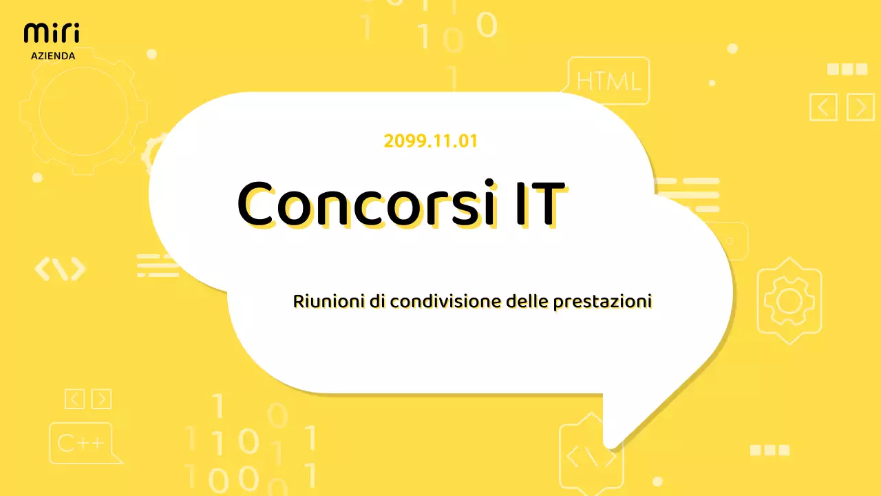 Semplice report IT Scorecard con sfondo giallo