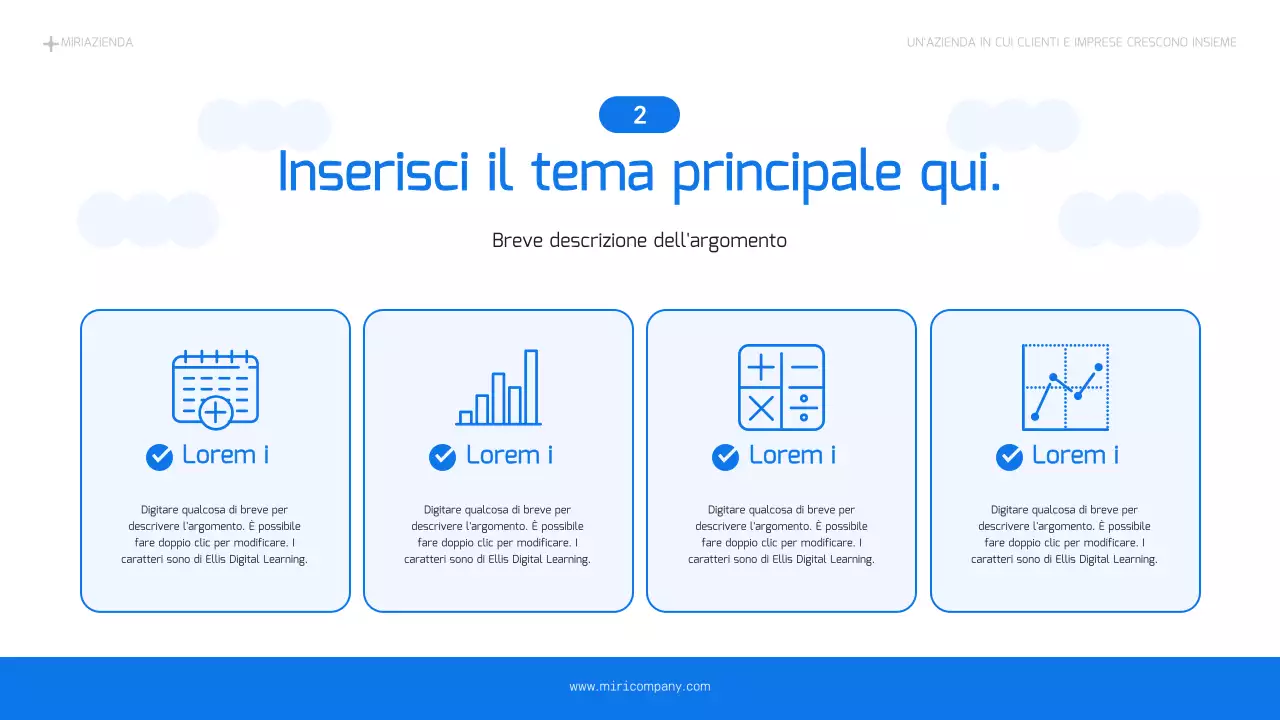 Un semplice business plan in azzurro e blu