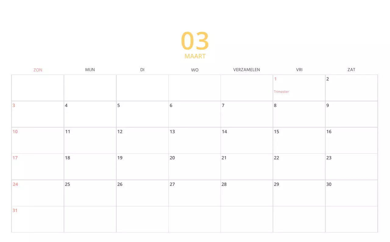 Schattige geïllustreerde groene bureaukalender met familiethema