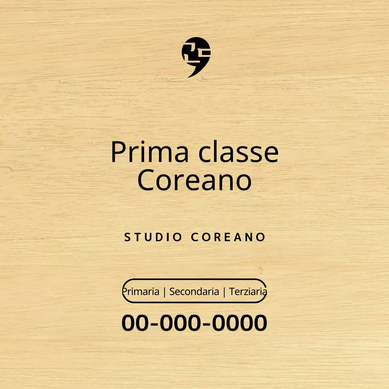 Design di una scuola di lingue con un logo semplice e nero