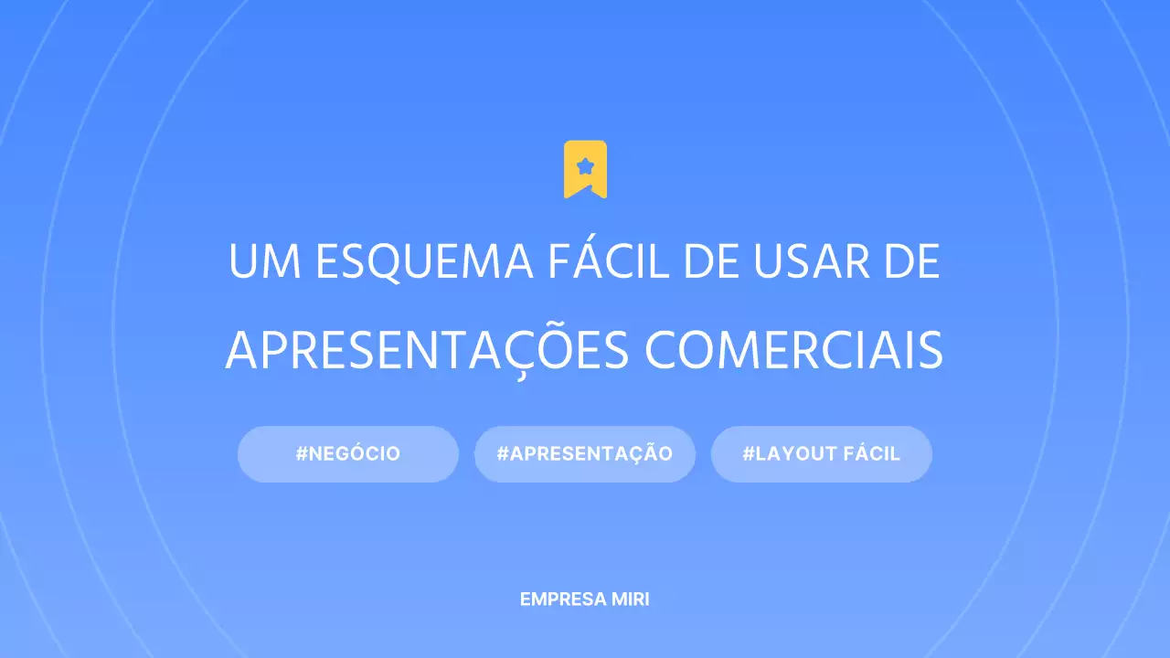 Uma apresentação comercial simples em azul e amarelo