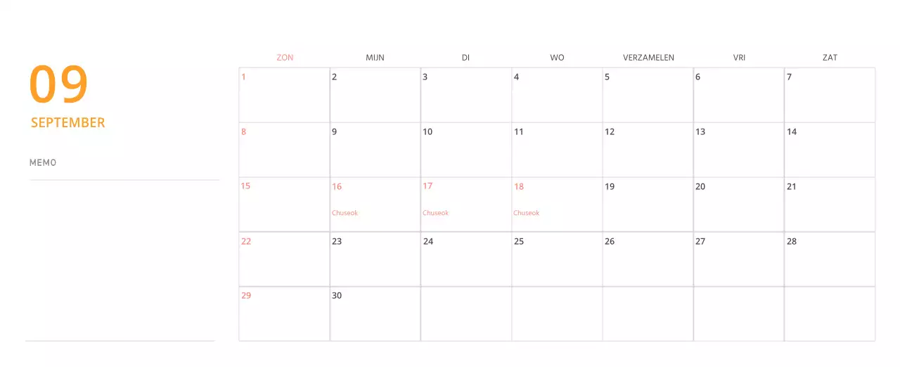 Schattige geïllustreerde groene bureaukalender met familiethema