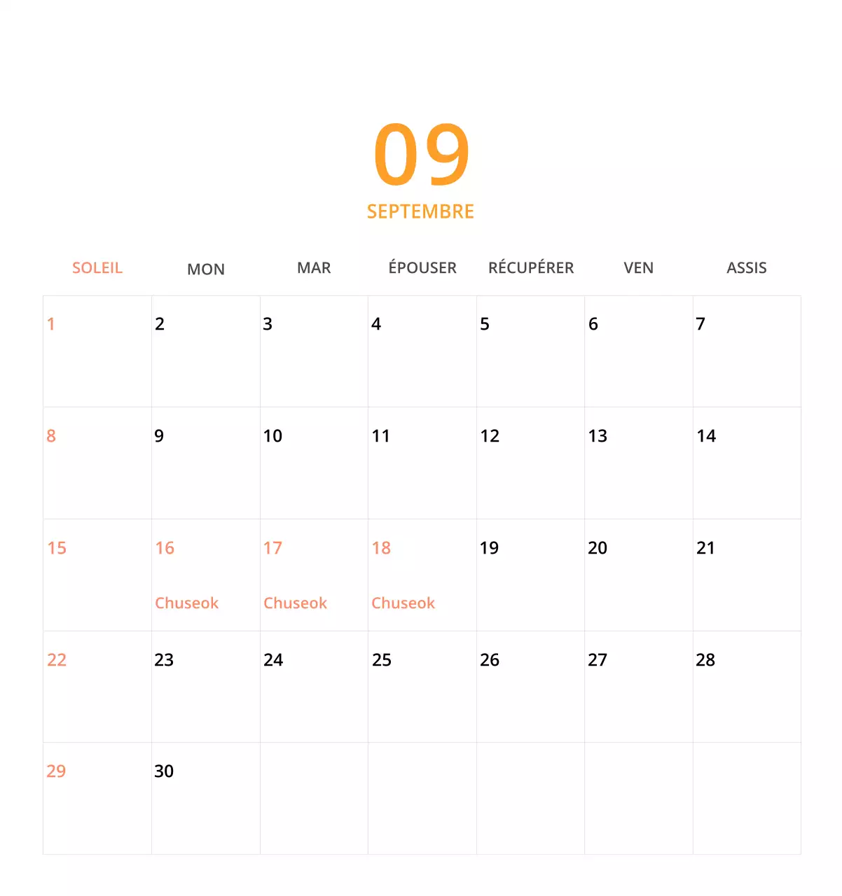 Calendrier de bureau illustré vert sur le thème de la famille