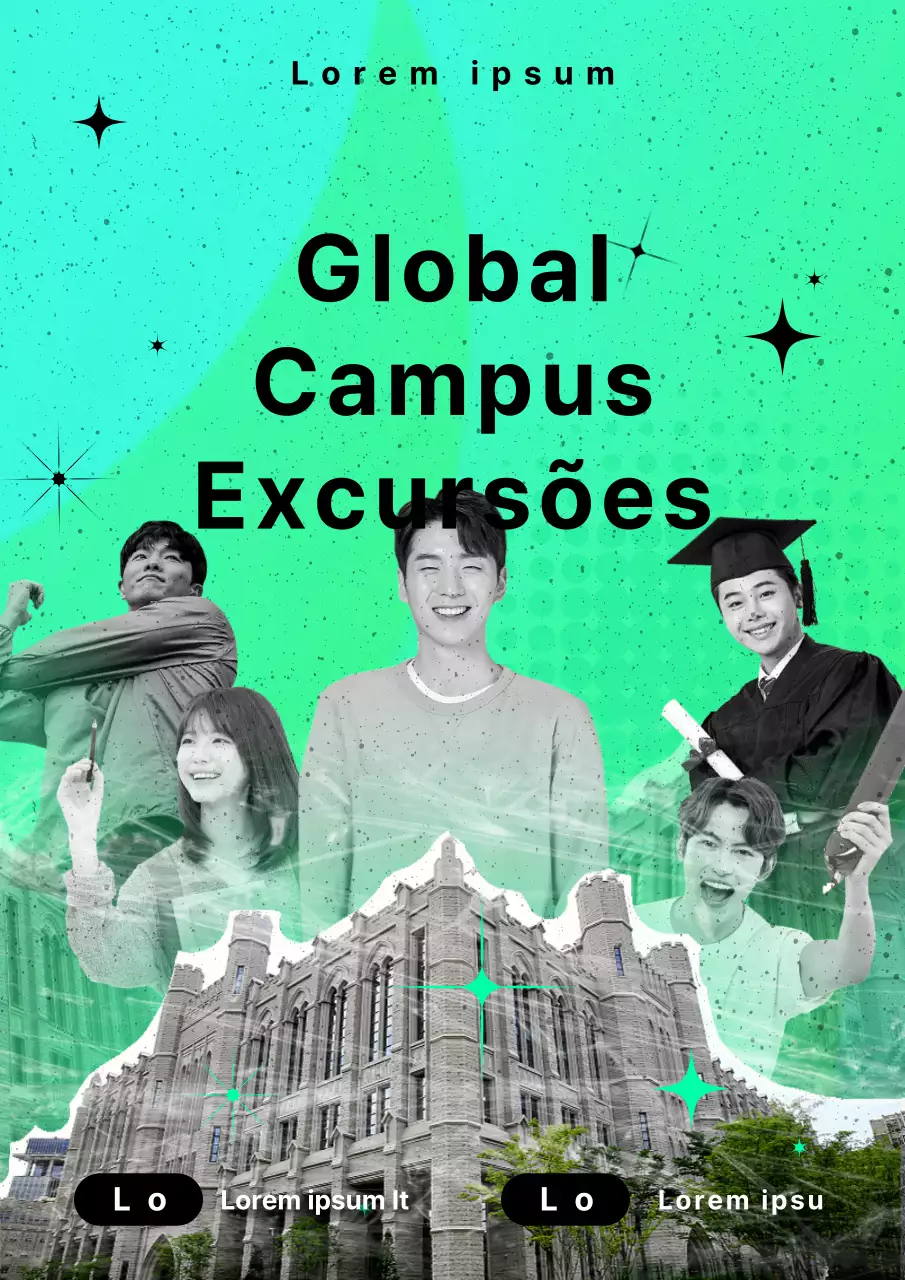 Promover uma visita ao campus universitário com um toque de menta e na moda