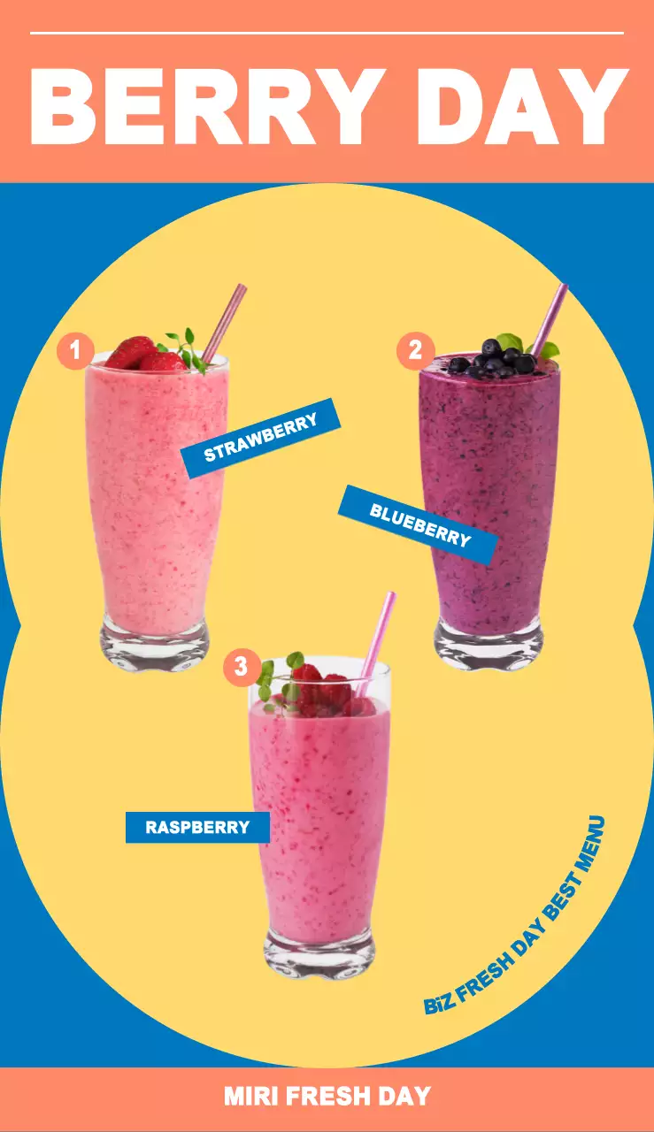 알록달록한 밝은 컨셉의 카페 신메뉴 홍보