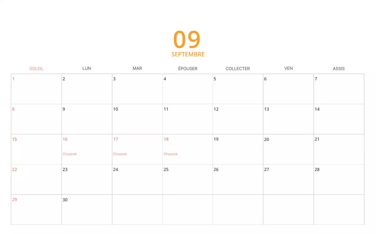 Calendrier de bureau illustré vert sur le thème de la famille