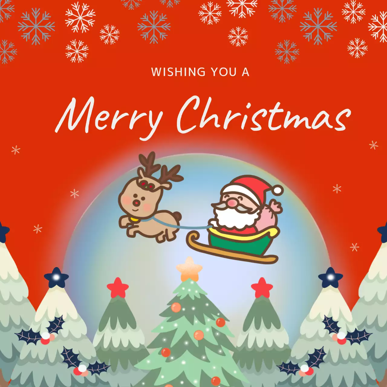 크리스마스 카드 x 산타와 순록 1
