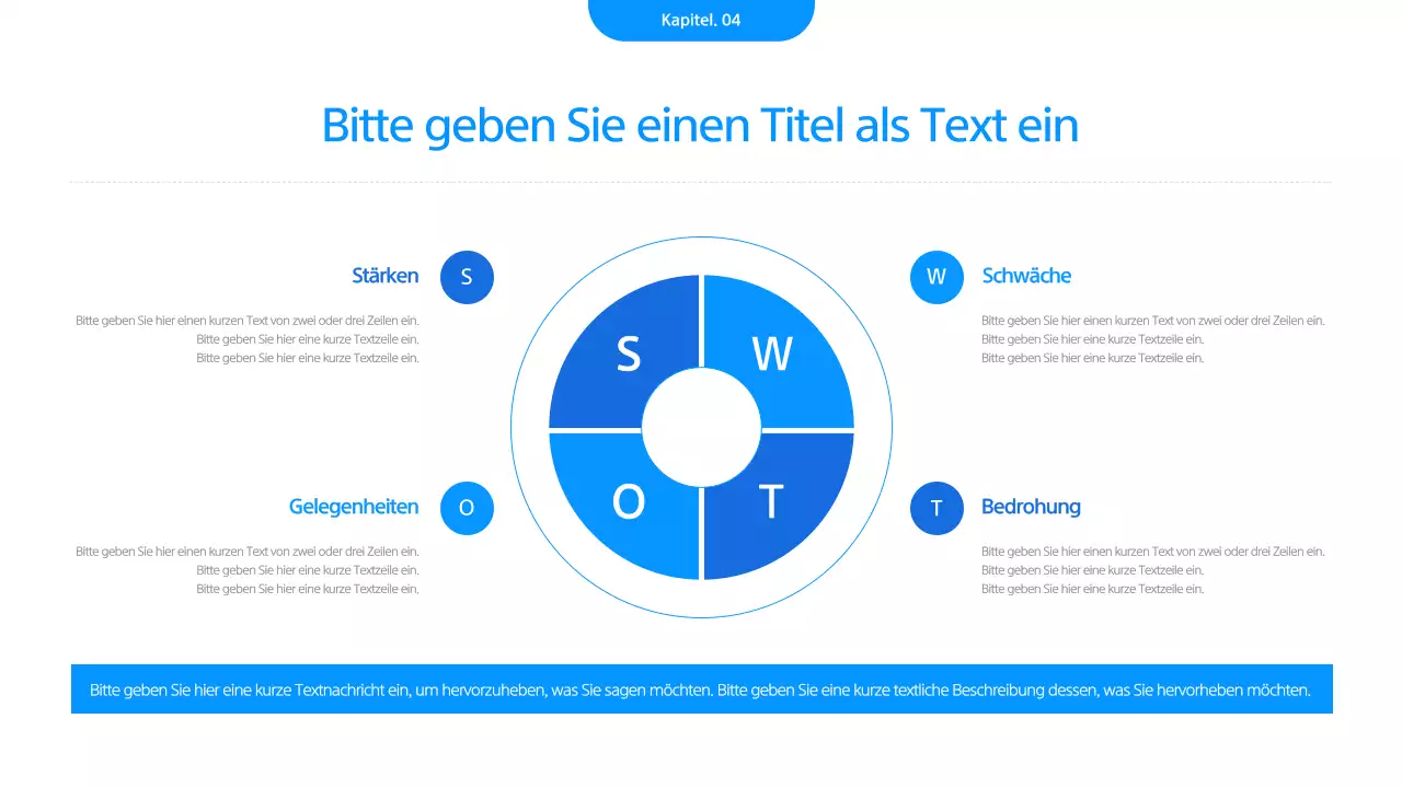 Eine einfache Geschäftspräsentation in Weiß und Blau