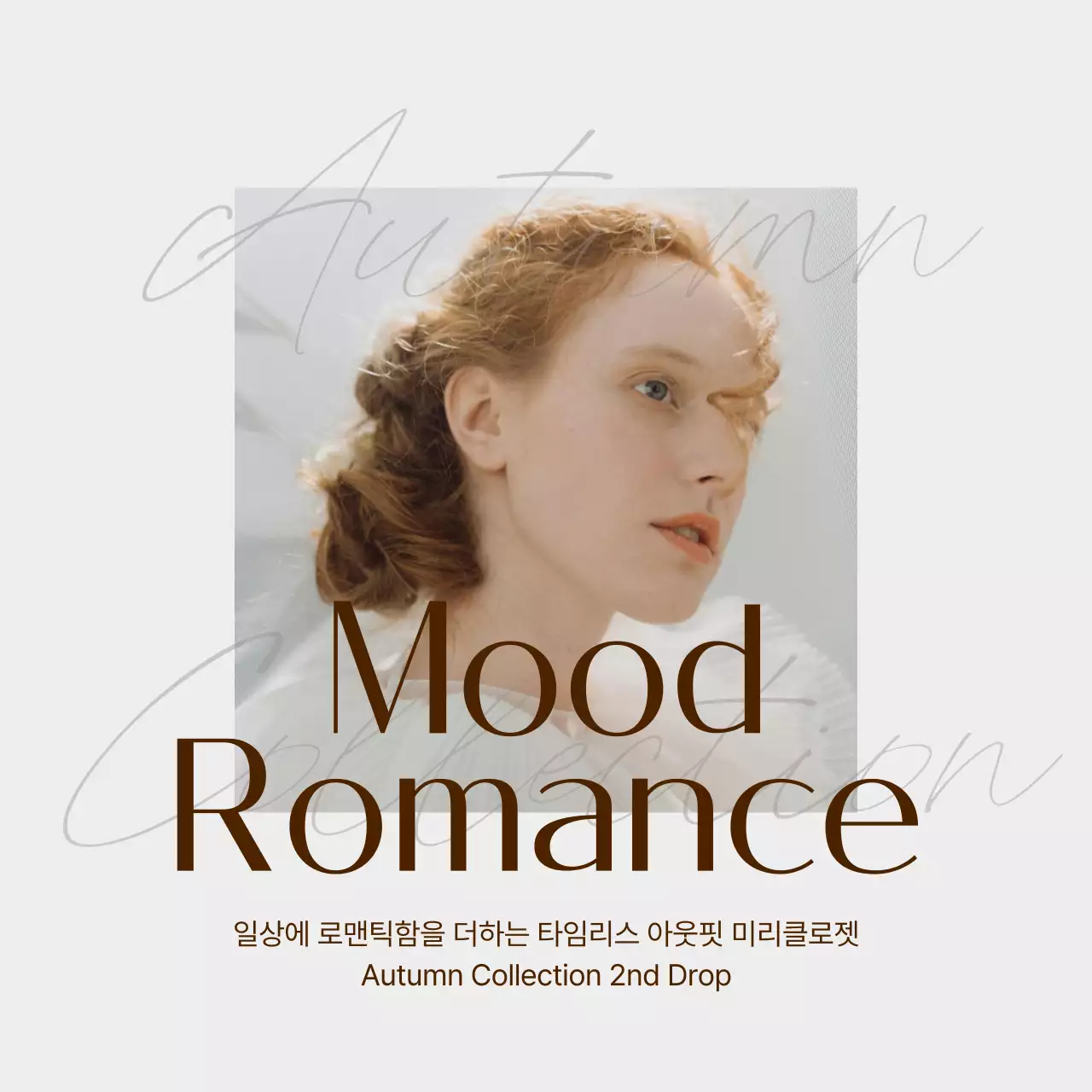 베이지 갈색의 트렌드한 여성 의류 광고