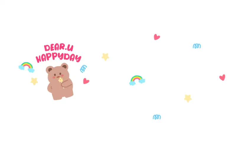 귀여운 컨셉의 일러스트와 텍스트가 있는 개인 굿즈