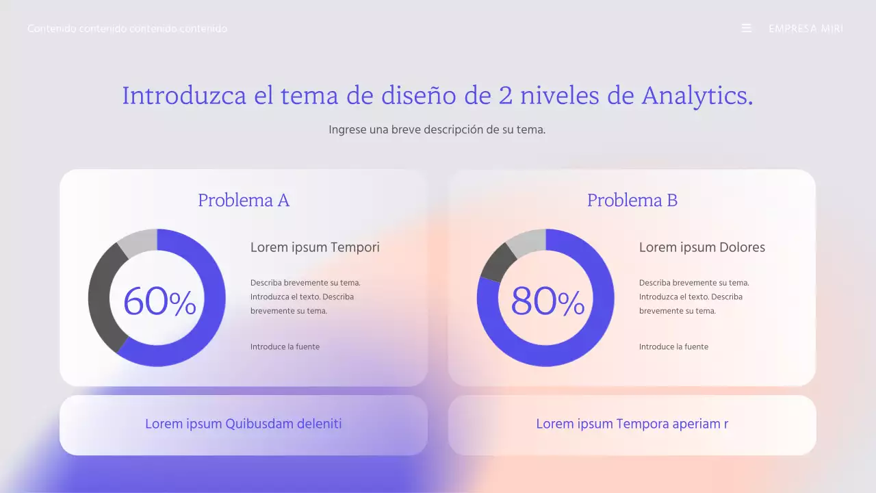 Plantilla de presentación de empresa con degradado violeta
