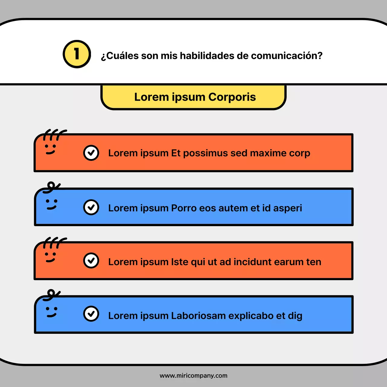 Simpáticas formas de personajes en tarjetas conceptuales naranjas y azulesNoticias Kit