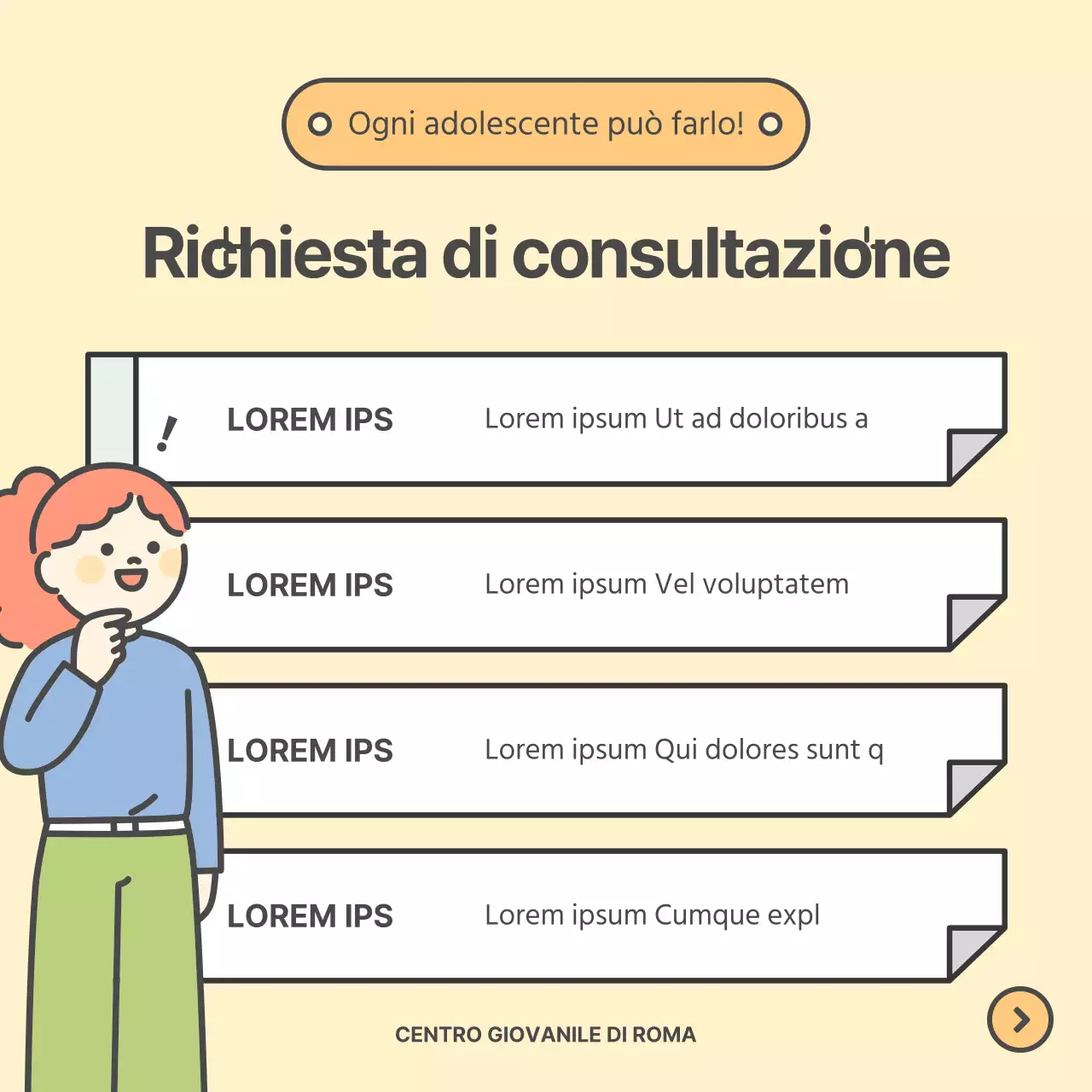 Promuovere un simpatico centro di consulenza professionale giallo e chartreuse