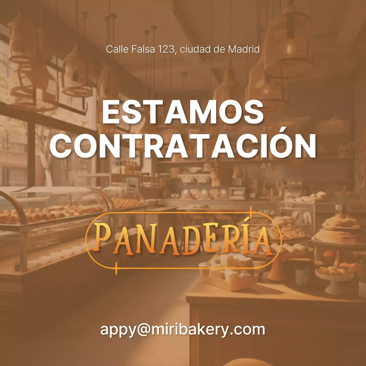 Puesto de trabajo para personal de panadería, marrón y cálido V2