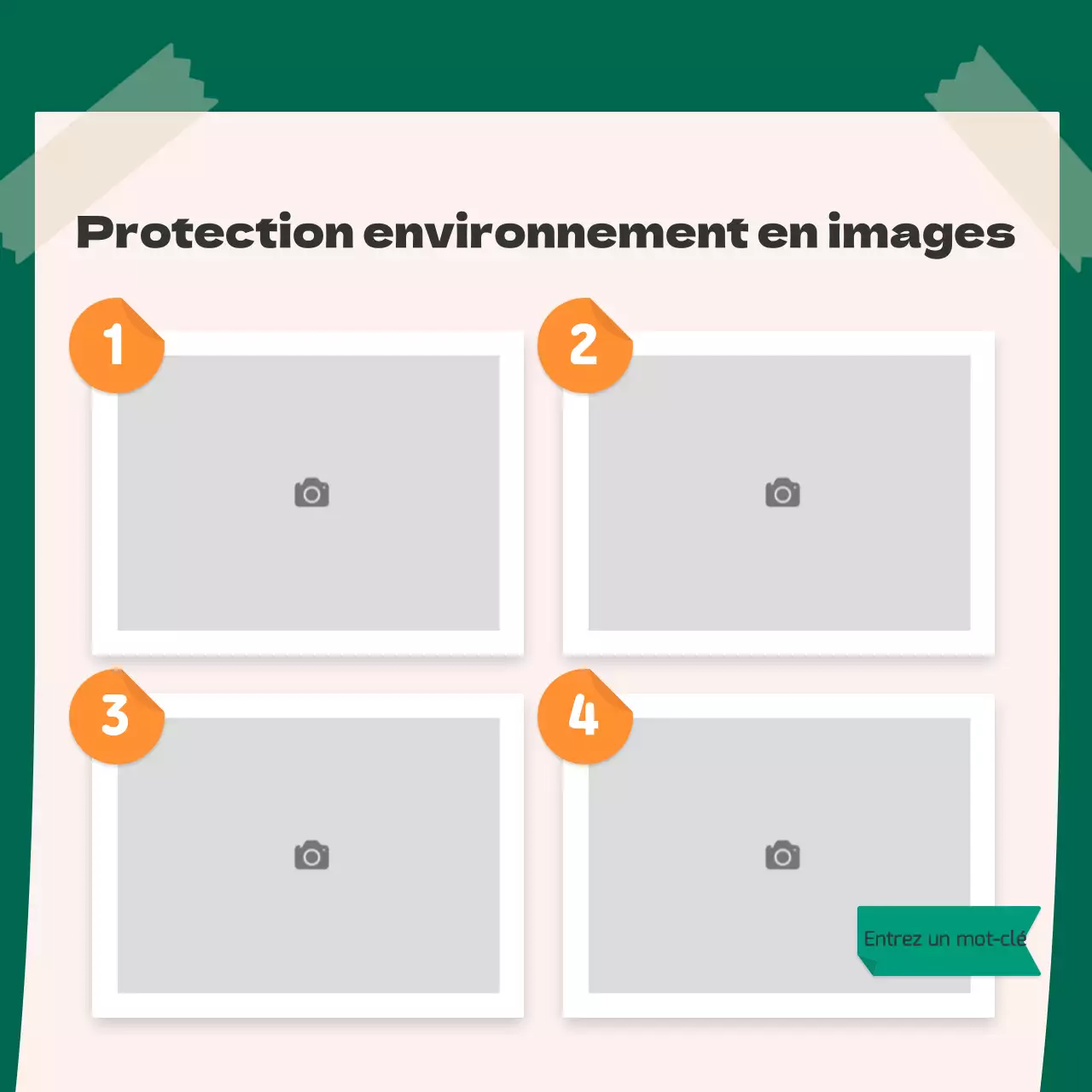 Un joli concept d'autocollant orange et vert pour l'environnement CardNews