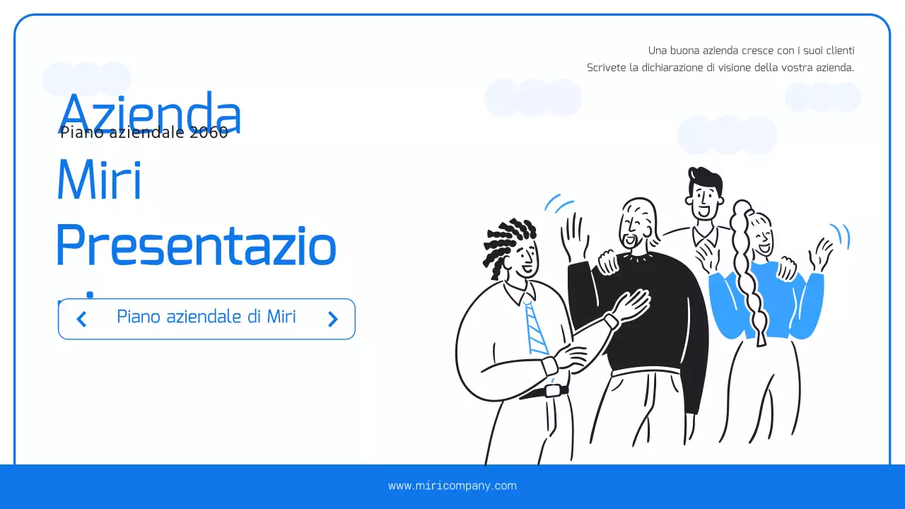 Un semplice business plan in azzurro e blu