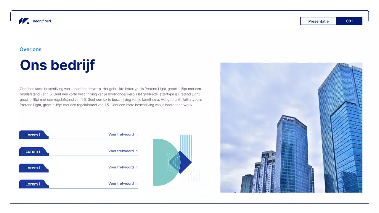 Geometrische zakelijke rapporten in blauw