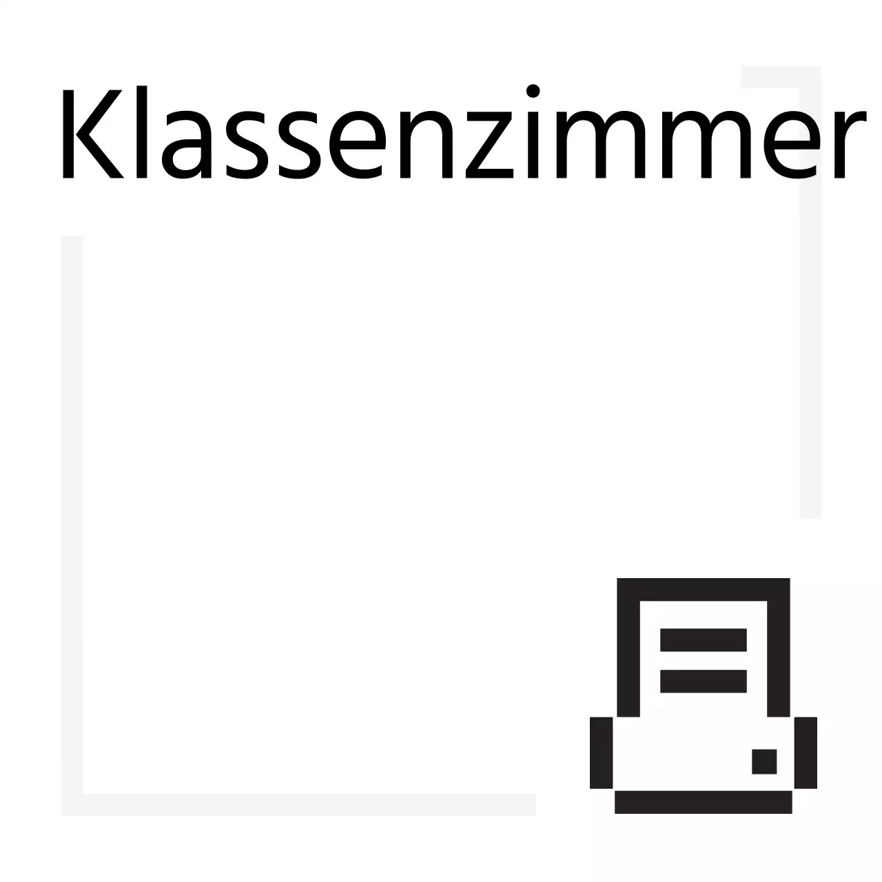 Einfache Beschilderung mit digital wirkenden Symbolen und Platzhaltertext