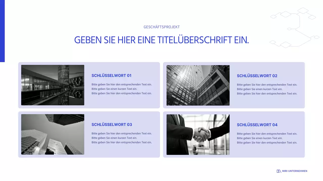 Weiß und Blau für einen klaren Business-Look