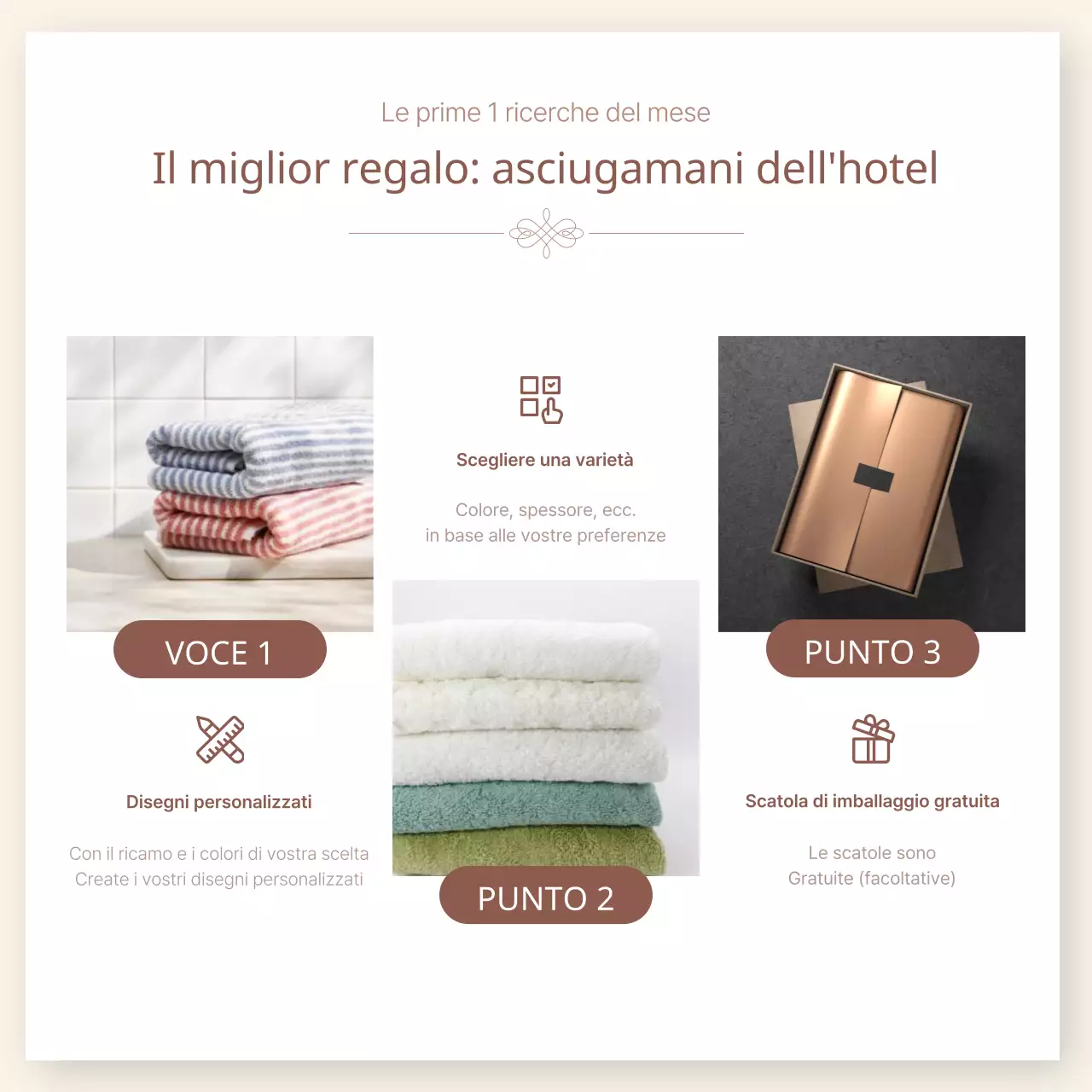 Elegante pubblicità di regali di nozze su sfondo avorio