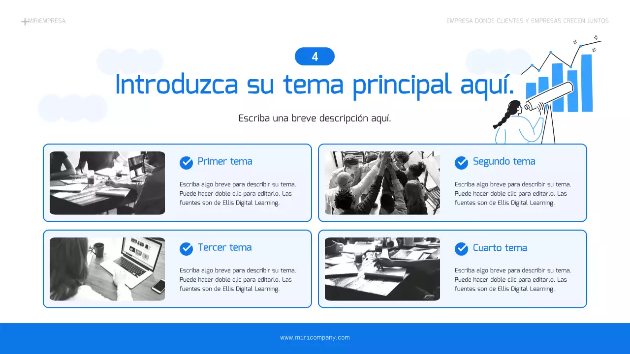 Un sencillo plan de negocios en azul claro y azul