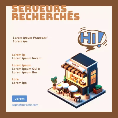 Un avis de recrutement de barista propre, beige et marron