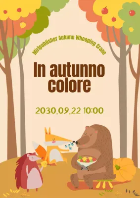 Gru a becco d'oca autunnali illustrate