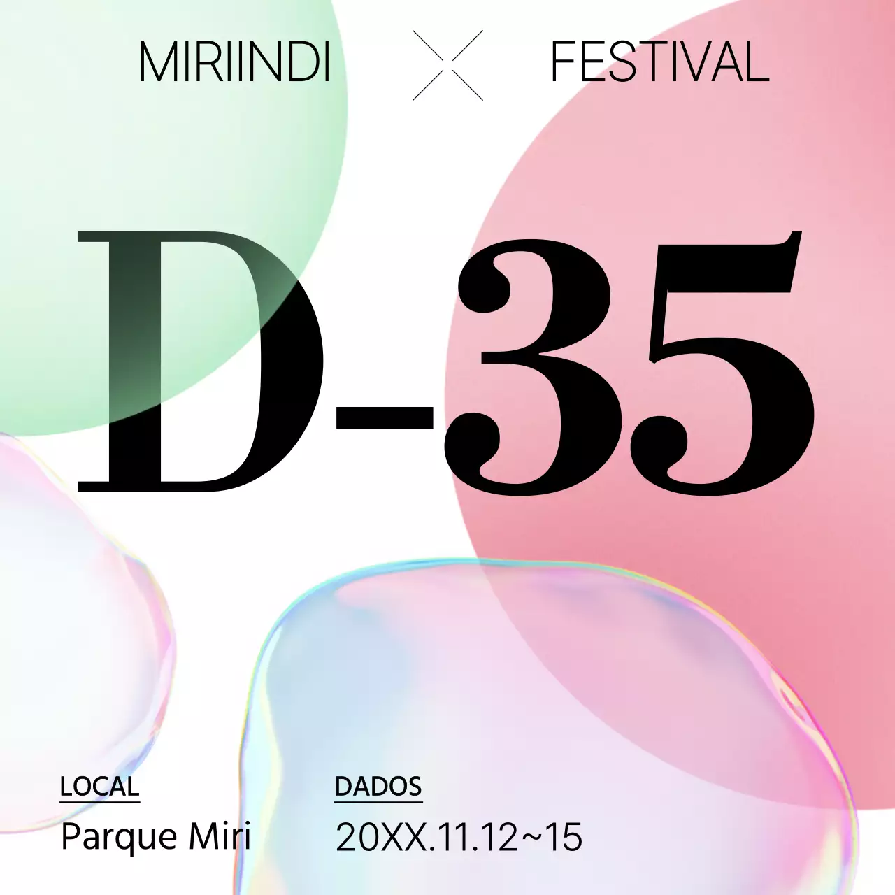 Anunciando o festival do Dia D em toda a sua glória branca e cor-de-rosa