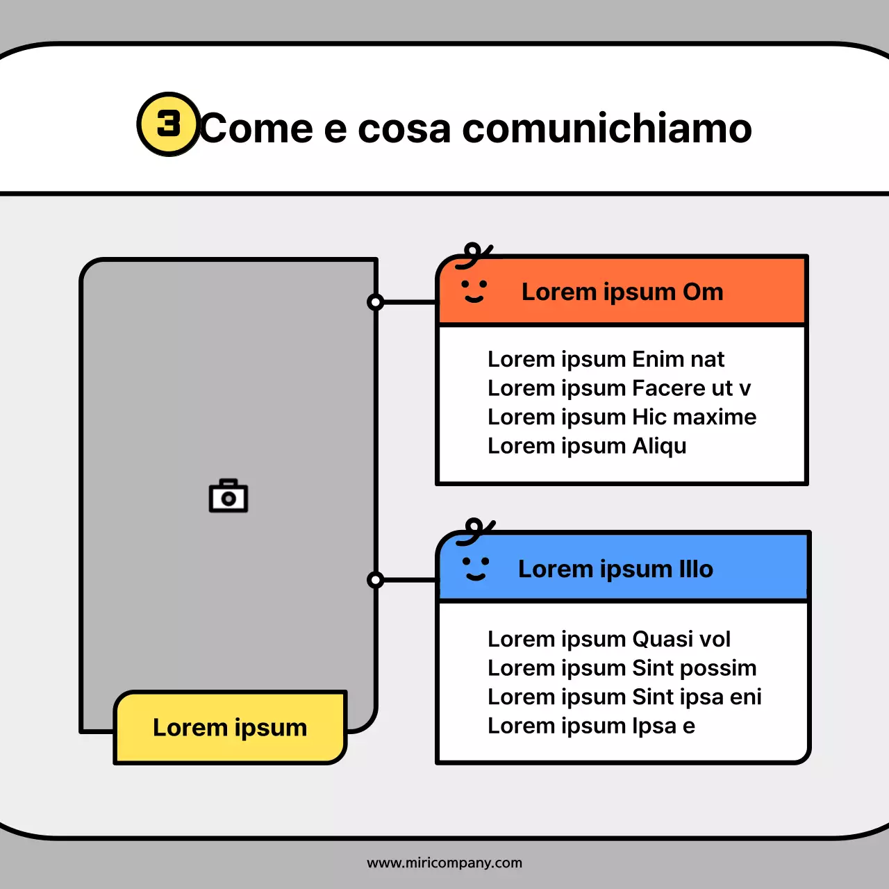 Simpatiche sagome di personaggi in arancione e blu: schede concettualiNews Kit