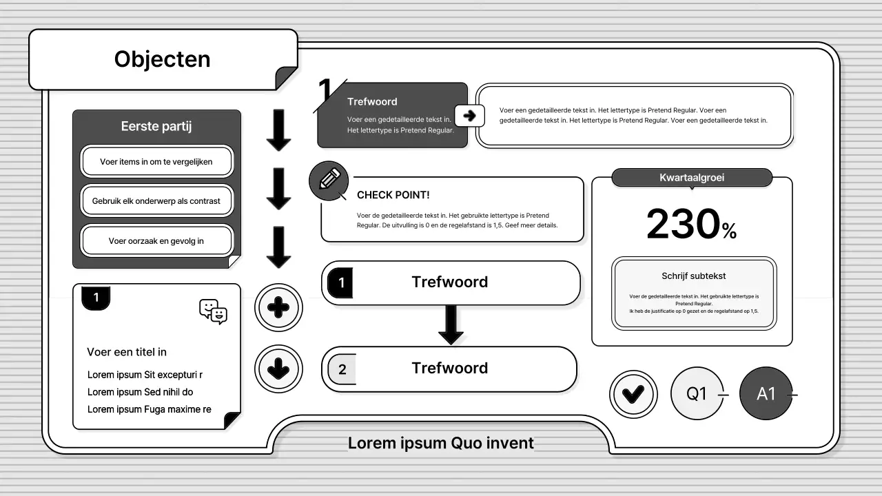 Zwart-wit, eenvoudig te bewerken, zakelijke basisillustratiestijl
