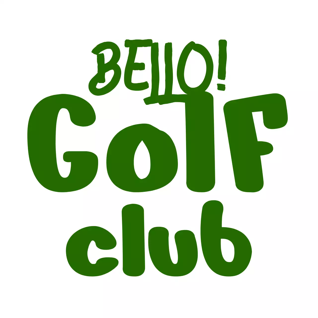 Dedicato alle mazze da golf con un concetto di illustrazione di un simpatico orso in verde e arancione