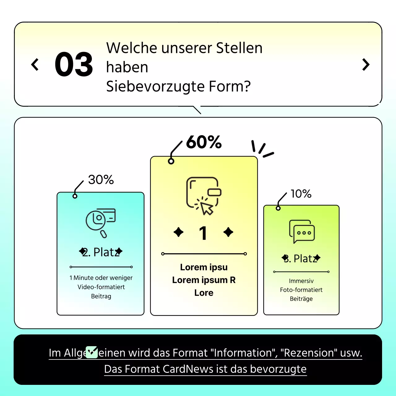 Farbverlauf gelb und hellblau für saubere Umfrageergebnisse