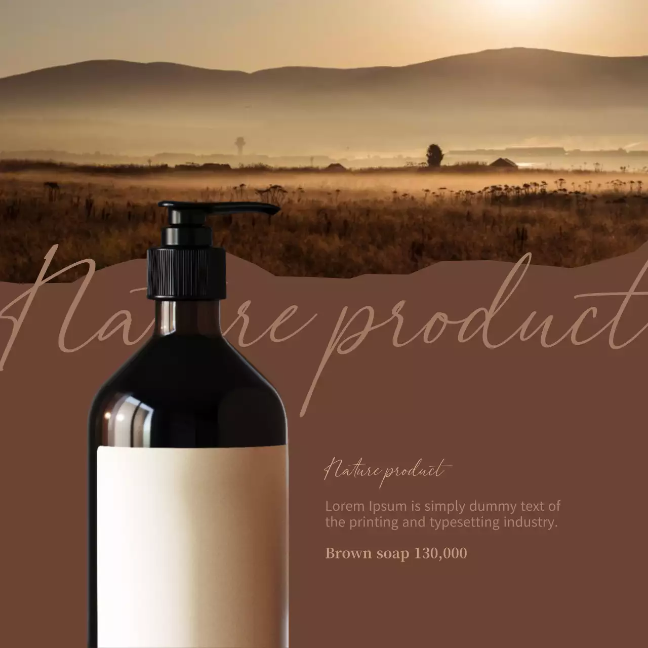 갈색과 아이보리색의 럭셔리한 화장품 브랜드 광고