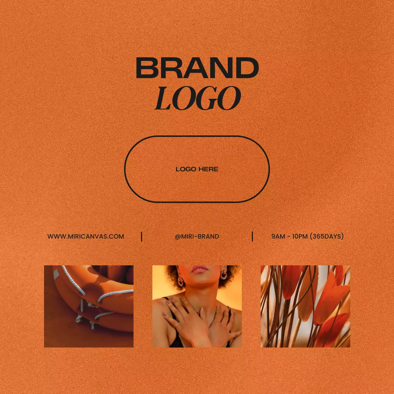 갈색과 빨강색의 트렌드한 SNS 브랜드 키트 게시글