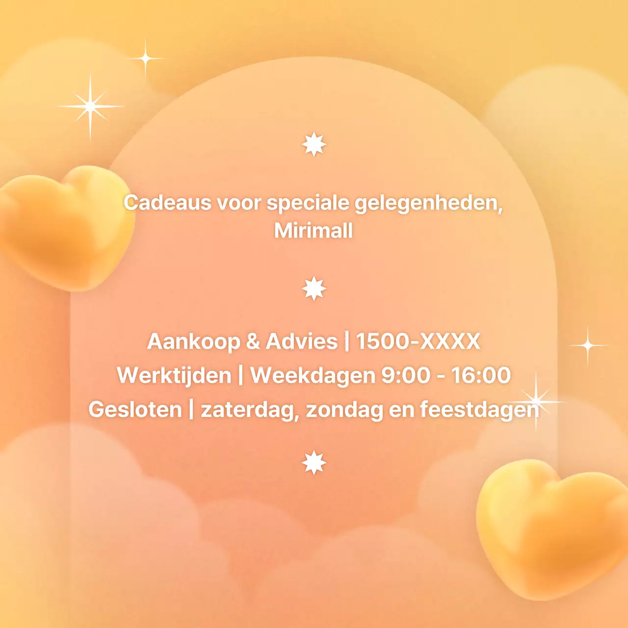 Emotioneel cadeau promotie-evenement met oranje kleurverlopen