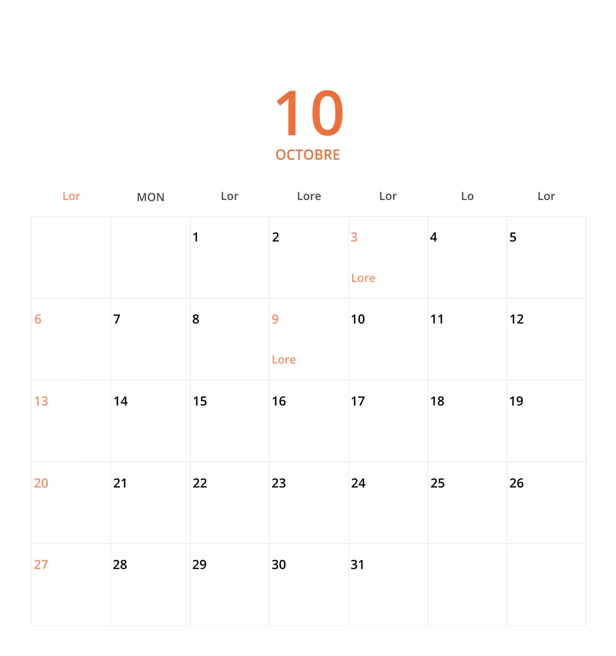 Calendrier de bureau illustré vert sur le thème de la famille