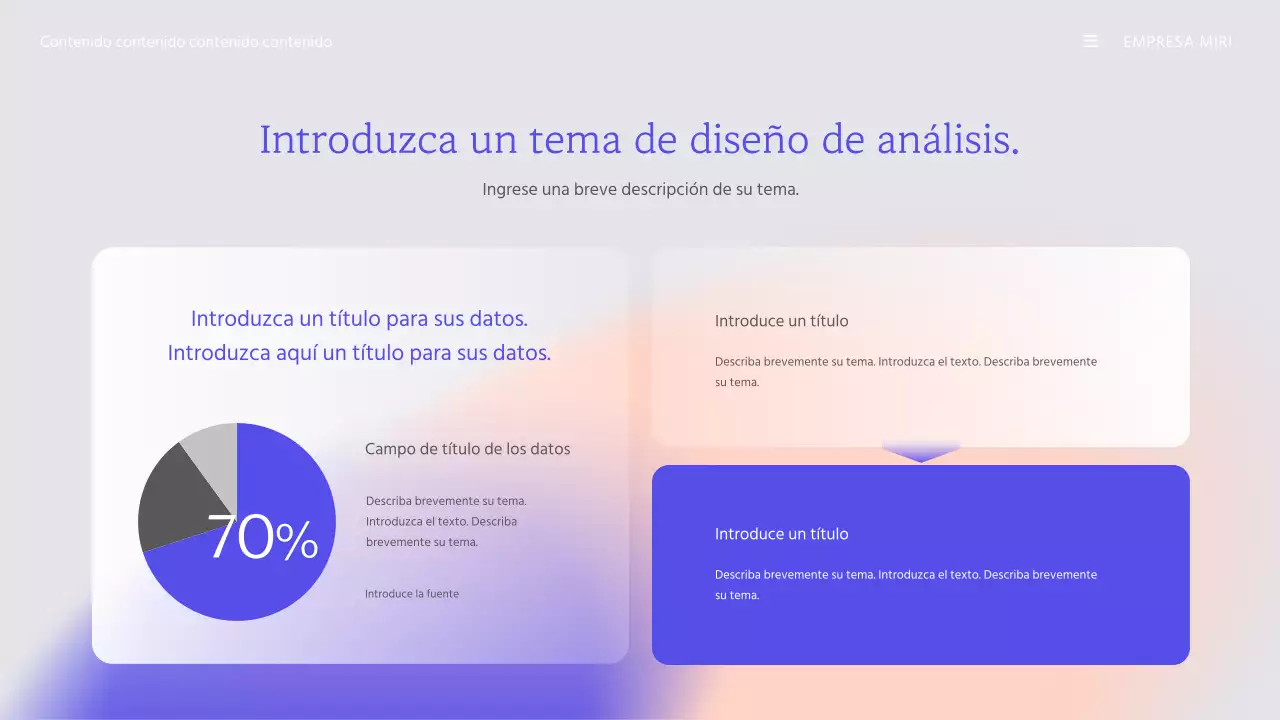 Plantilla de presentación de empresa con degradado violeta